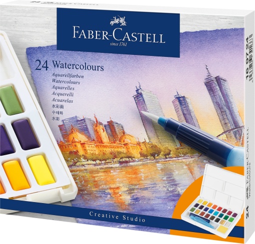 Aguarelas em pastilha FABER-CASTELL CREATIVE Studio 24 cores