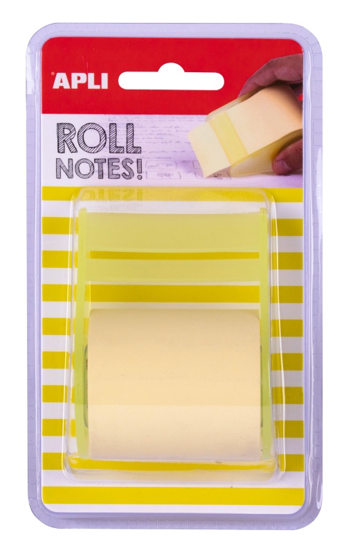 Notas aderentes em rolo APLI 50mm rolo com 8 metros amarelo pastel