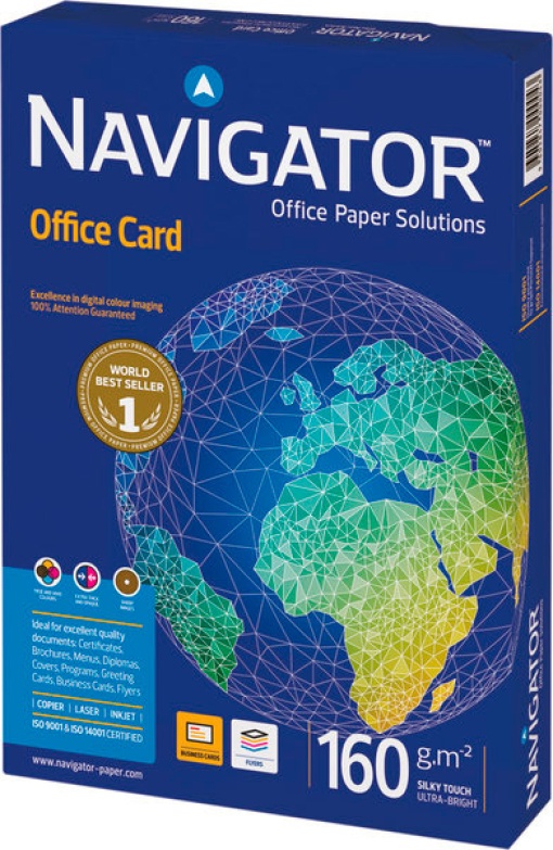 Papel Fotocópia A3 160g NAVIGATOR OFFICE Card Branco 250 folhas