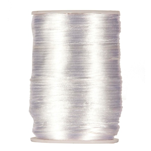 Fio de Cetim 2mmx100m Branco 01 MP Mouse Tail