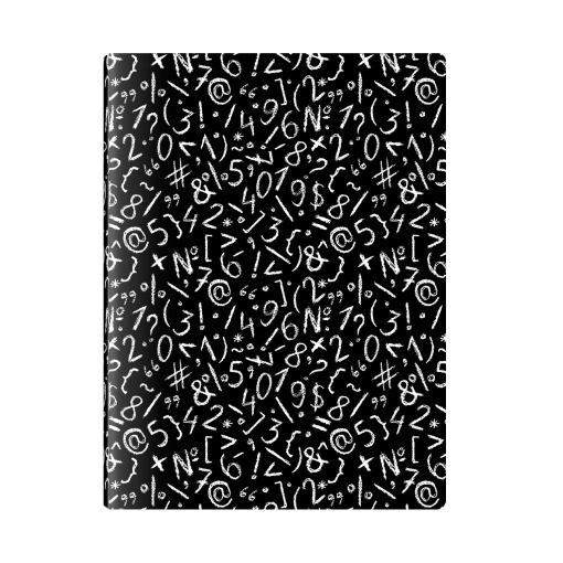 Caderno A4 Capa Plástica Agrafado SIMPLY Quadriculado Preto 48 folhas 90g