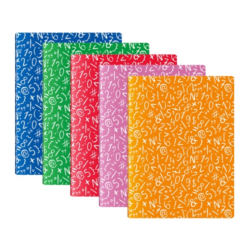 Caderno A4 Capa Plástica Agrafado SIMPLY Quadriculado 48 folhas 90g Sortido