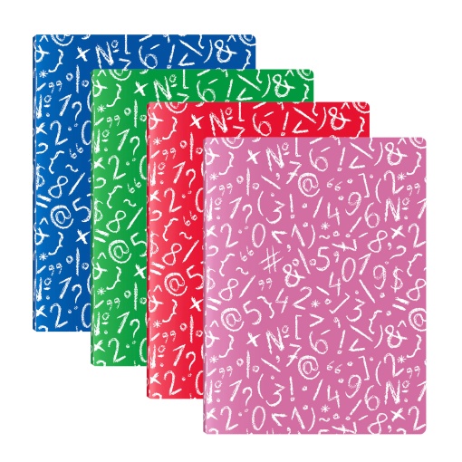 Caderno A5 Capa Plástica Agrafado SIMPLY Quadriculado 48 folhas 90g Sortido