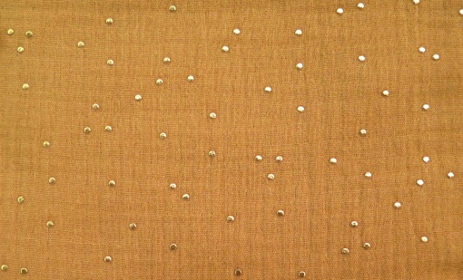 Tecido Mousseline Pintinhas Camel/Dourado 1x1,30m