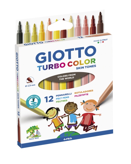 Canetas de Feltro Laváveis GIOTTO Turbo Color Tons Pele com 12