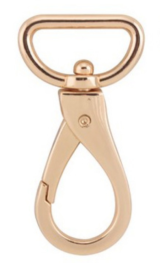 Fecho Mosquetão de Metal 25mm Dourado COSE