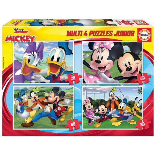 Puzzle EDUCA 20-40-60-80 peças Progressivo DISNEY Mickey & Friends