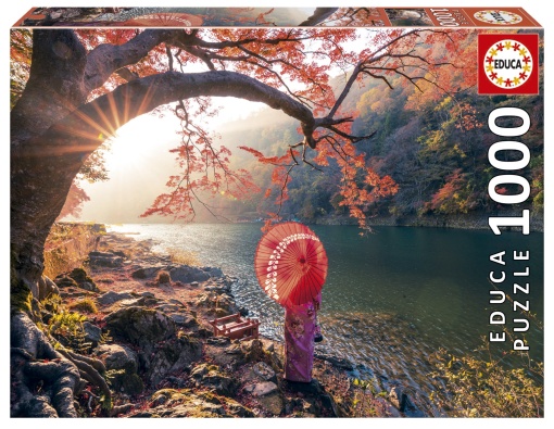 Puzzle EDUCA 1000 peças Amanhecer no Rio Katsura Japão