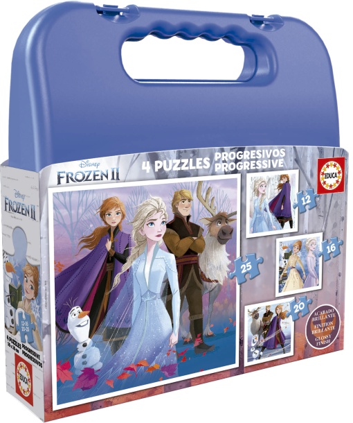 Maleta Puzzle EDUCA 12-16-20-25 Peças Progressivo DISNEY FROZEN