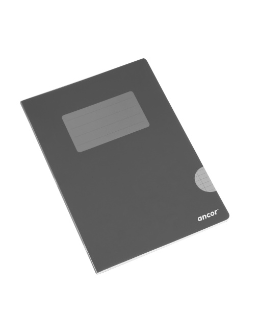 Caderno A4 Capa Plástica Agrafado ANCOR Quadriculado Preto 48 folhas 90g