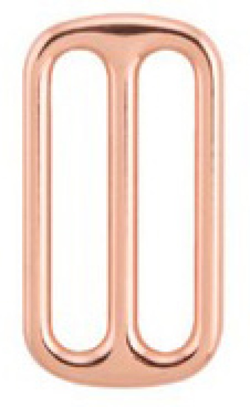 Fivela de Metal com passador retangular 30mm cobre COSE
