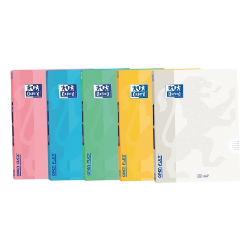 Caderno A4 Capa Plástica Agrafado OXFORD Openflex Pautado 48 folhas 90g Cores Pastel Sortido
