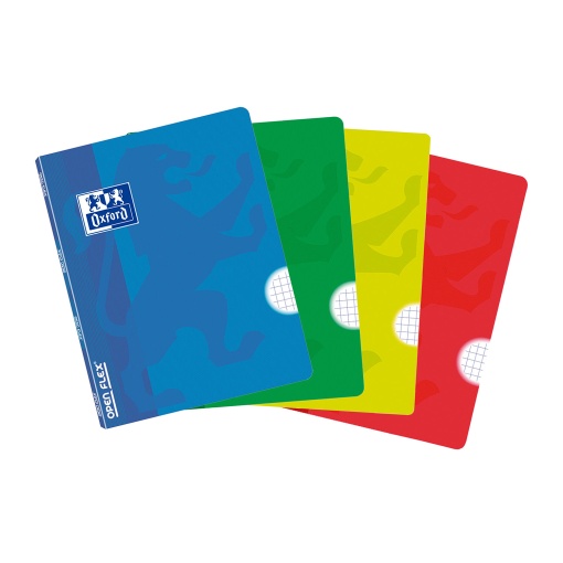 Caderno A5 Capa Plástica Agrafado OXFORD Openflex Quadriculado 48 folhas 90g Sortido