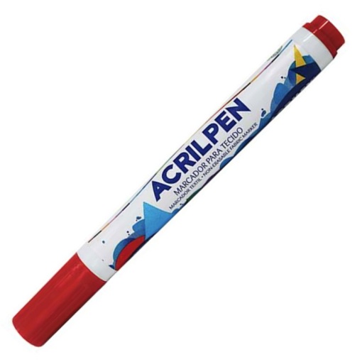 Marcador para tecido Acrilpen vermelho fogo 507