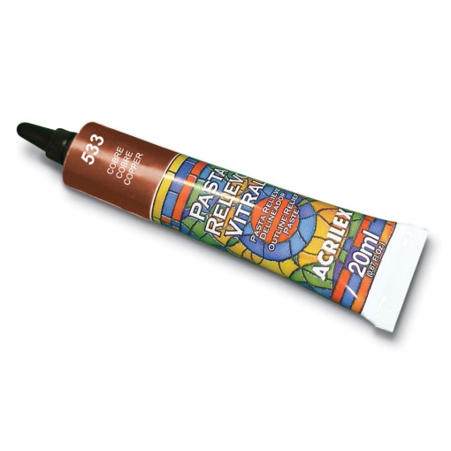 Tinta Vitral de Contorno ACRILEX Relevo Cobre 534 20ml