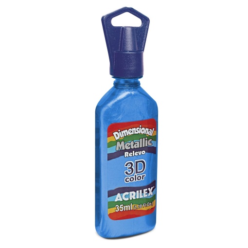 Tinta Dimensional Metallic ACRILEX Relevo 3D Azul 560 35ml