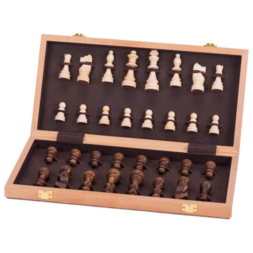 Jogo de Xadrez Dobrável de Madeira GOKI 38x38x2,7cm
