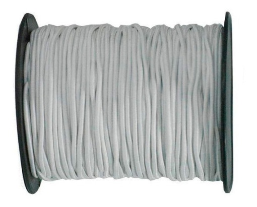 Elástico de Rolinho nº 3 3mm Branco (metro)