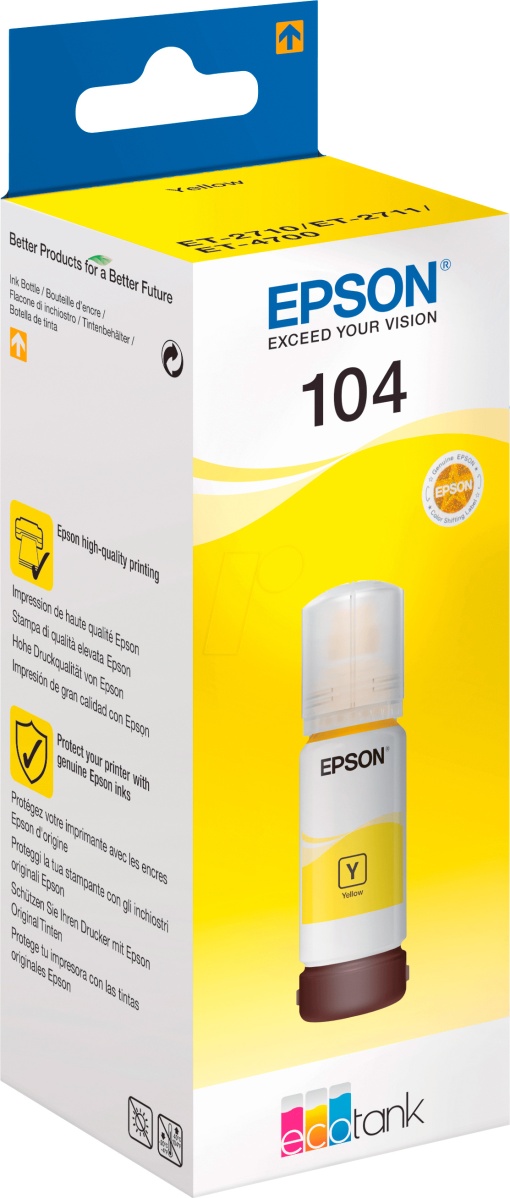 Tinteiro EPSON 104 Ecotank Amarelo ET2710 7500 Páginas
