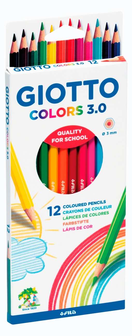 Lápis de Cor GIOTTO Colors 3.0 com 12 Sortido