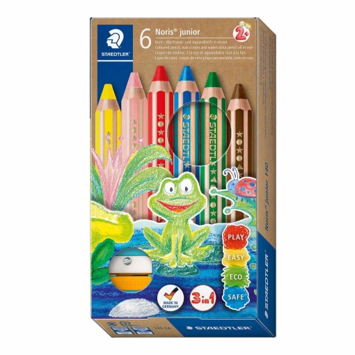 Lápis de Cor STAEDTLER Noris Junior 3 em 1 Extra Grosso com 6 Cores