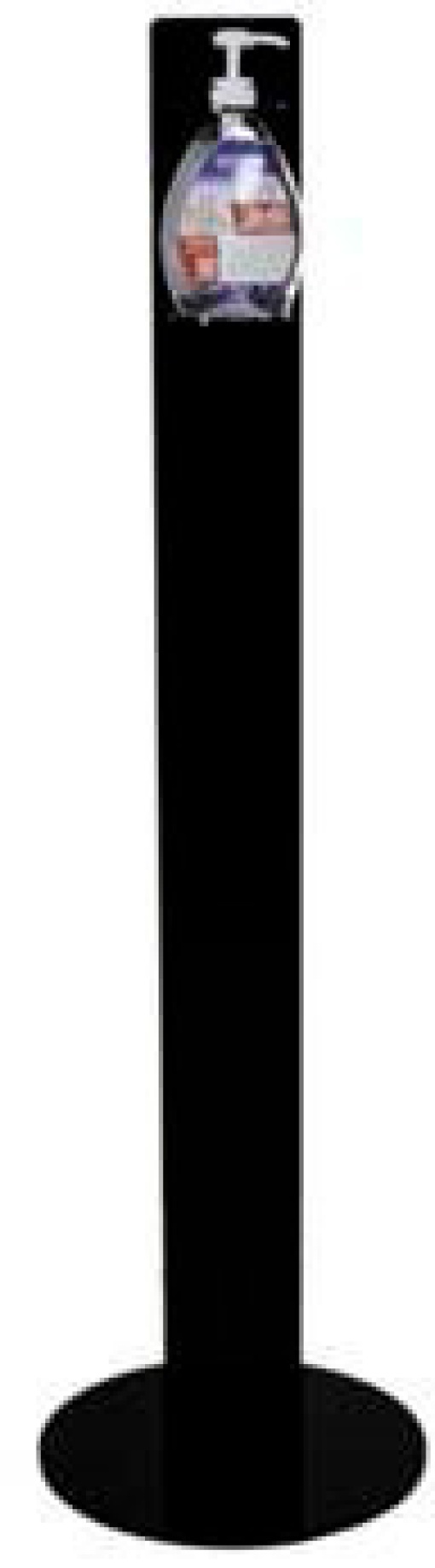 Suporte de chão para álcool gel 600ml 126cmx12,5cm preto (covid)
