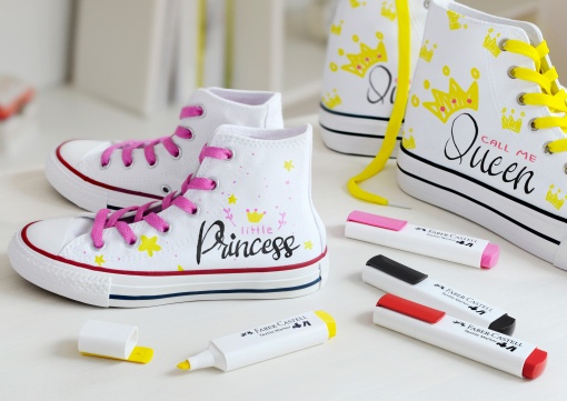 Marcador para tecido FABER-CASTELL textile caixa com 5 cores básicas