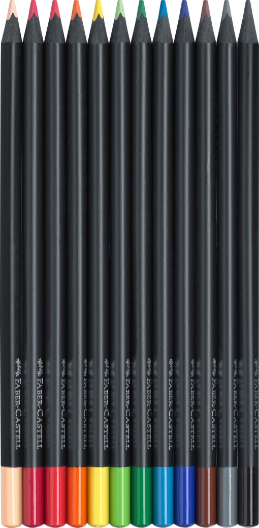 Lápis de Cor FABER-CASTELL Black Edition Longos (12 unidades)