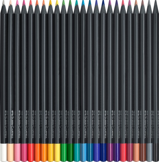 Lápis de Cor FABER-CASTELL Black Edition Longos (24 unidades)