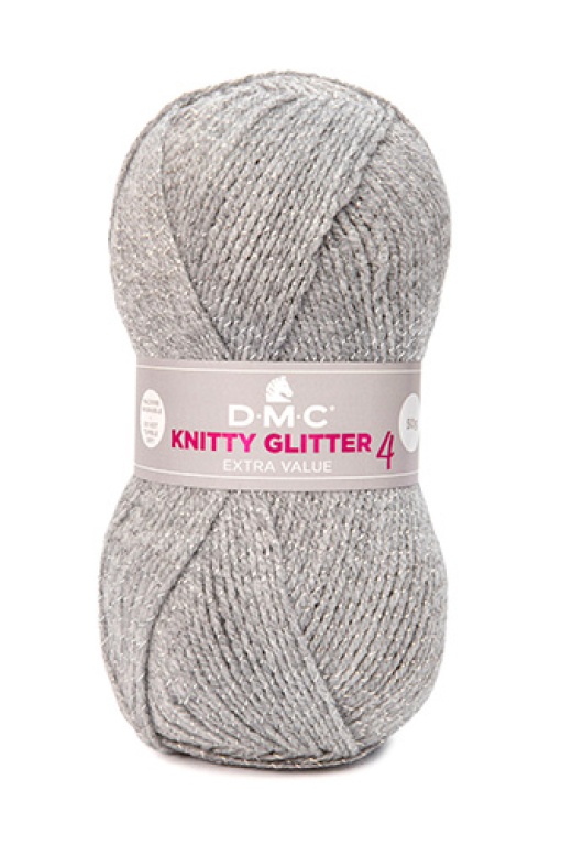 Fio de Tricot DMC Knitty4 Glitter 8138/226 50g Cinza