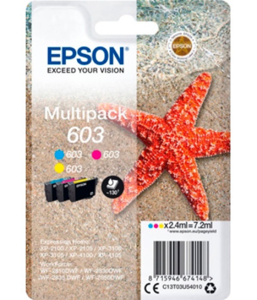 Tinteiro EPSON 603 Pack 3 Cores T03U54010 XP 2100
