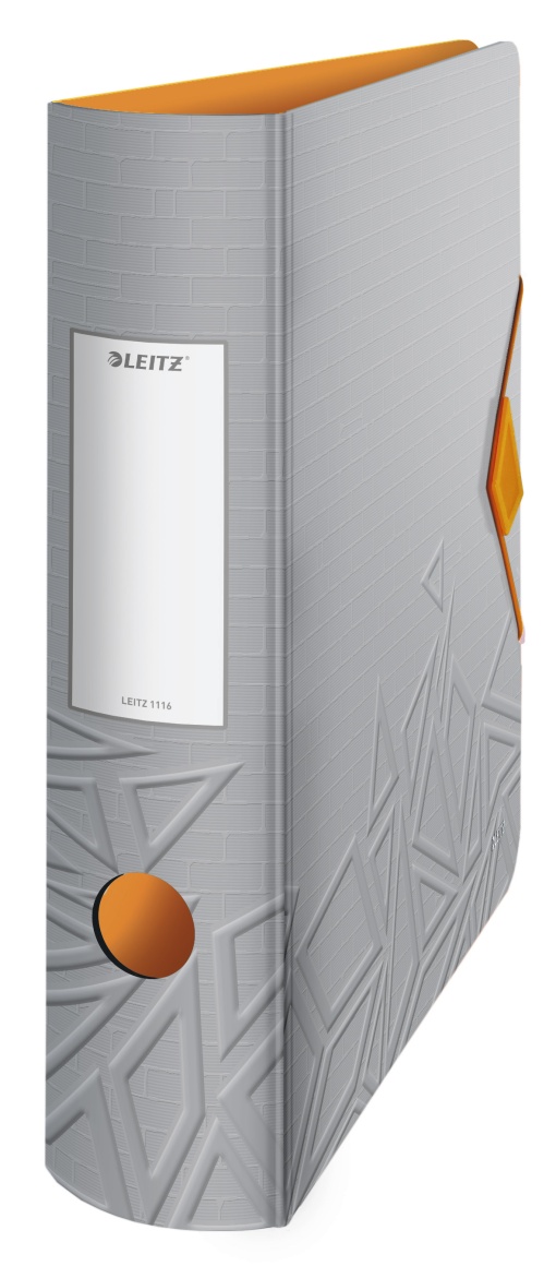 Pasta de Arquivo LEITZ Urban Chic 2.0 A4 Comercial lombada de 82mm 2 Argolas Cinza