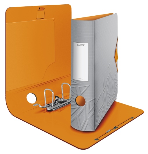 Pasta de Arquivo LEITZ Urban Chic 2.0 A4 Comercial lombada de 82mm 2 Argolas Cinza