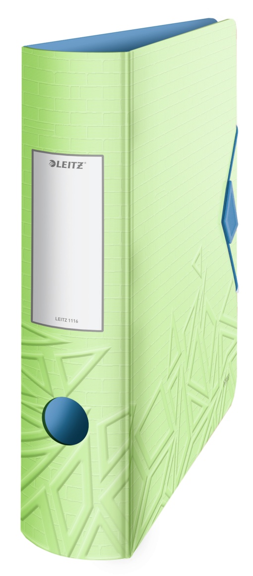 Pasta de Arquivo LEITZ Urban Chic 2.0 A4 Comercial lombada de 82mm 2 Argolas Verde Água