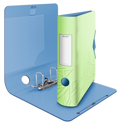 Pasta de Arquivo LEITZ Urban Chic 2.0 A4 Comercial lombada de 82mm 2 Argolas Verde Água