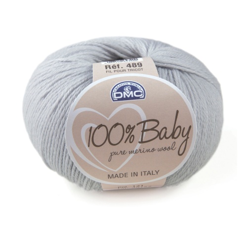 Fio de Tricot DMC 100% Baby 489/121 50g Cinza Claro