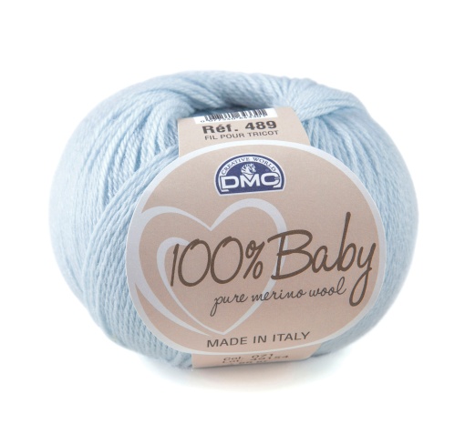 Fio de Tricot DMC 100% Baby 489/071 50g Azul Bebé
