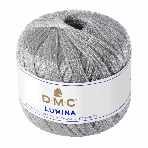FIO DE CROCHET DMC LUMINA 20G PRATEADO L168 141