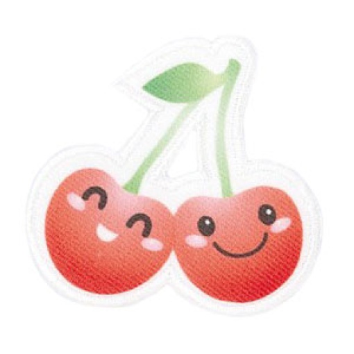 Aplicação de Tecido Termocolante Cerejas Vermelho