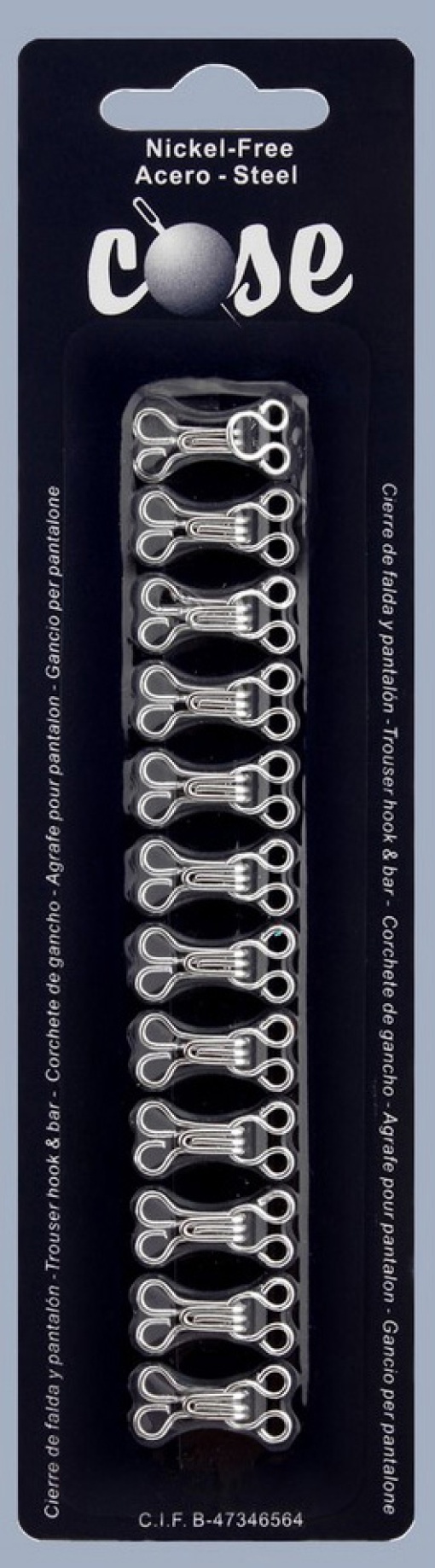 Colchete COSE 617010.001.0101 niquelado caixa com 12 unidades