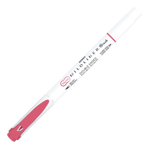 Brush pen ZEBRA Mildliner 2 pontas vermelho