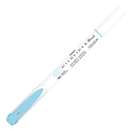 Brush pen ZEBRA Mildliner 2 pontas azul fluorescente