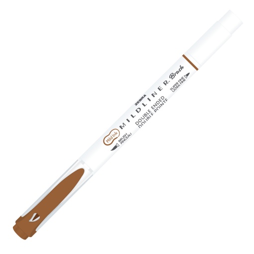 Brush Pen ZEBRA Mildliner 2 Pontas Warm Castanho