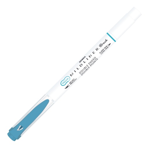 Brush pen ZEBRA Mildliner 2 pontas warm azul fumado
