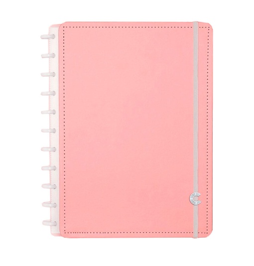 CADERNO INTELIGENTE Grande (215x280mm) Pautado Rosa Pastel