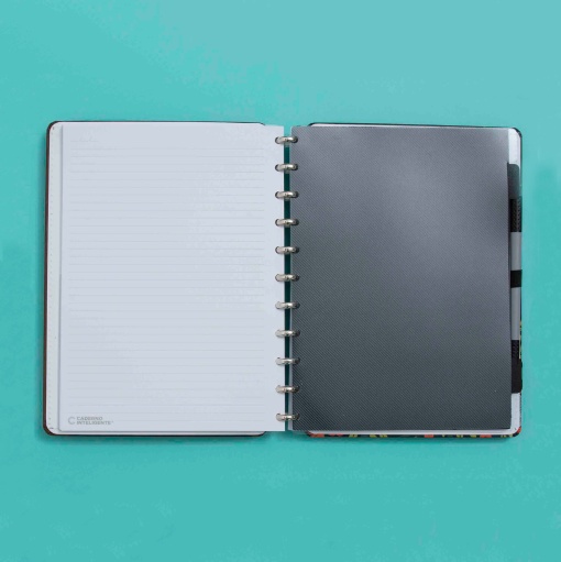 Separadores para Caderno Inteligente Grande (280x215mm) 4 Posições Preto e Transparente
