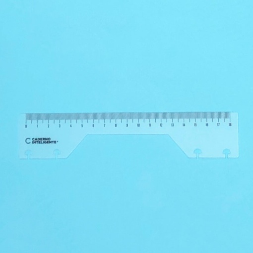 Régua para Caderno Inteligente 18cm com Furação
