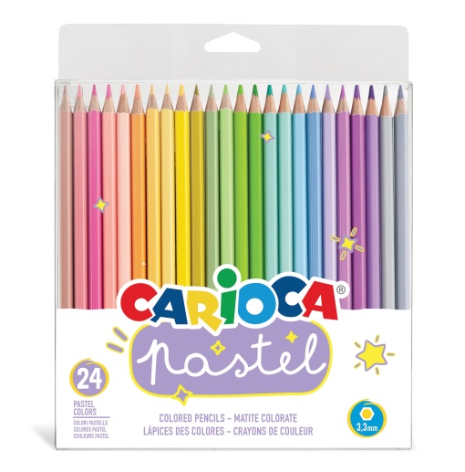 Lápis de Cor CARIOCA Pastel com 24