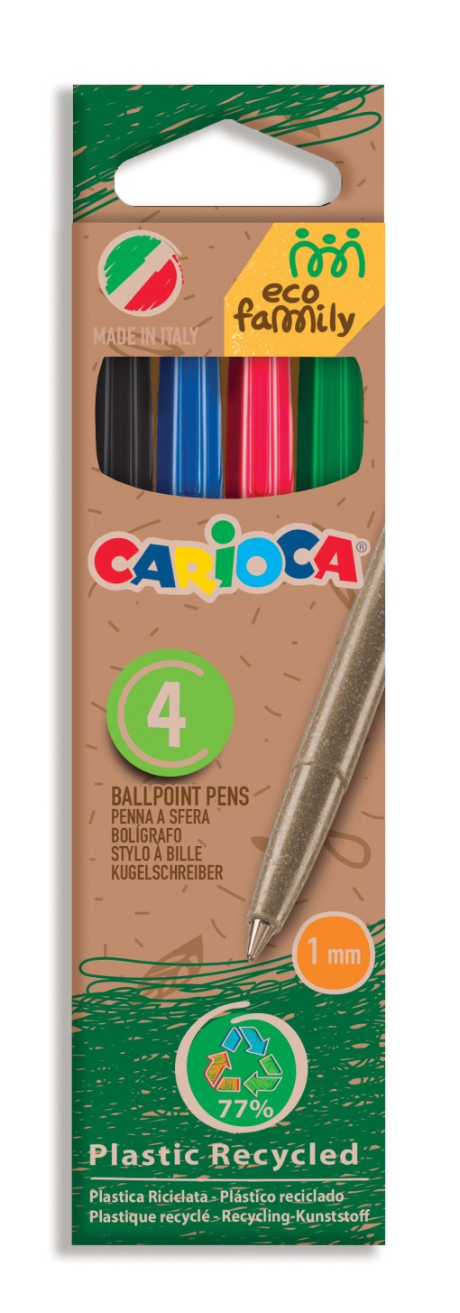 Esferográfica CARIOCA Eco 4 cores
