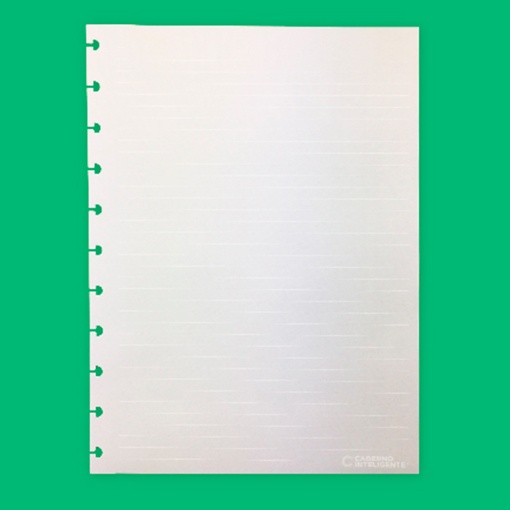 Recarga para Caderno Inteligente Grande (215x280mm) Pautado Linhas Brancas 30 folhas 120g